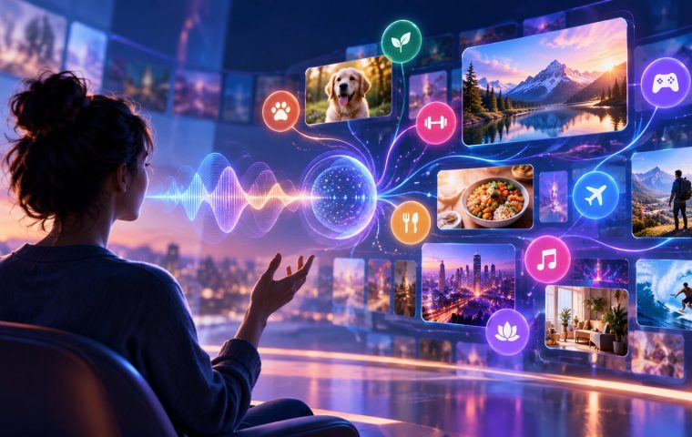 مستخدمة تتحكم في بطاقات التوصيات عبر موجة محادثة وموضوعات متنوعة