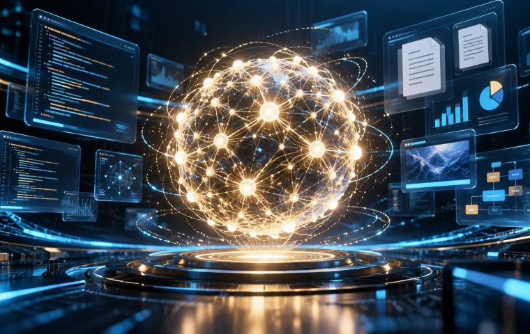 نموذج ذكاء اصطناعي متقدم محاط بواجهات البرمجة والمستندات والتحليلات